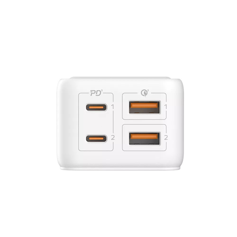 MOMAX OnePlug 65W GaN Extension Plug Socket Power Strip with 2x USB-C & 2x USB-A - 2m