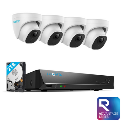 Reolink Advantage Series 4K+ 2TB 8-Channel Wired PoE NVR CCTV with 4 Dome Camera Kit