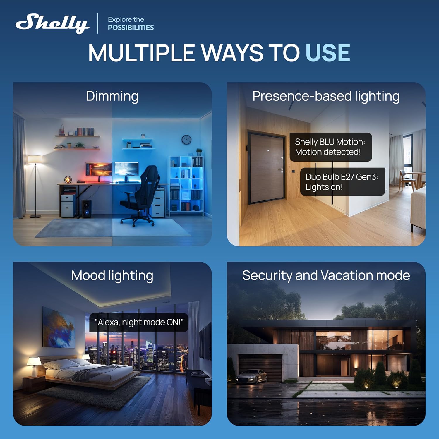 Shelly Duo E27 Gen3 Adjustable White WiFi & Bluetooth Smart Bulb