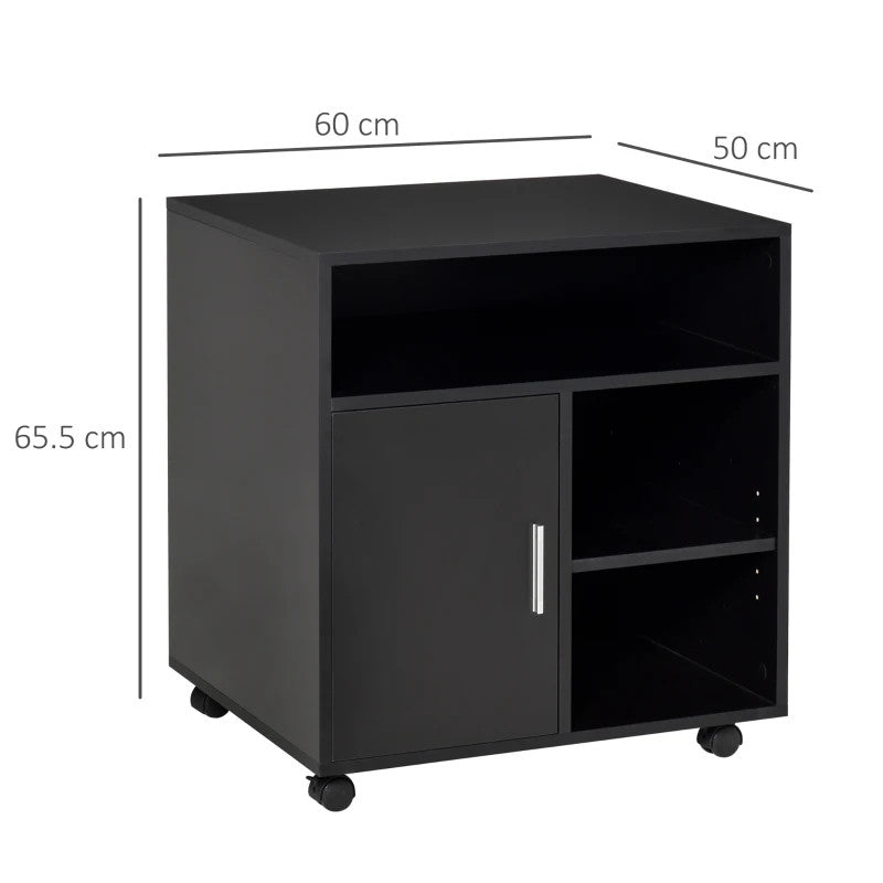ProperAV Extra Particle Board 4-Compartment Storage Unit with Wheels - maplin.co.uk