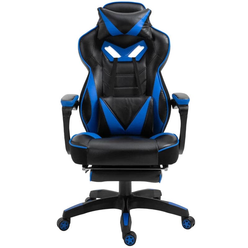 Maplin Plus Ergonomic Racing Adjustable Reclining Gaming Office Chair with Headrest, Lumbar Support & Retractable Footrest