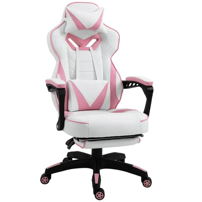 Maplin Plus Ergonomic Racing Adjustable Reclining Gaming Office Chair with Headrest, Lumbar Support & Retractable Footrest