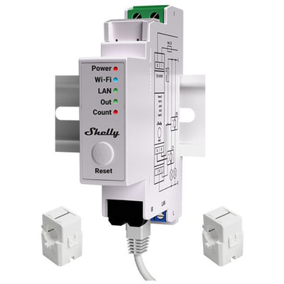 Shelly Pro 3EM 400A DIN-Mountable 3-Phase 400A Energy Meter