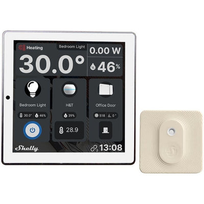 Shelly Wall Display with BLU H&T Temperature & Humidity Sensor White