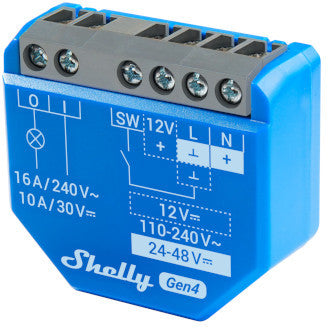 Shelly 1 Gen4 WiFi/Zigbee-Operated Smart Switch with Dry Contacts (1 channel, 16A) Single