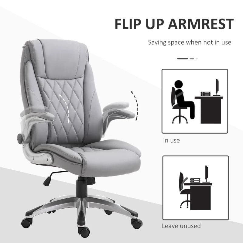 ProperAV Extra PU Leather Ergonomic Swivel Office Chair with Headrest - maplin.co.uk