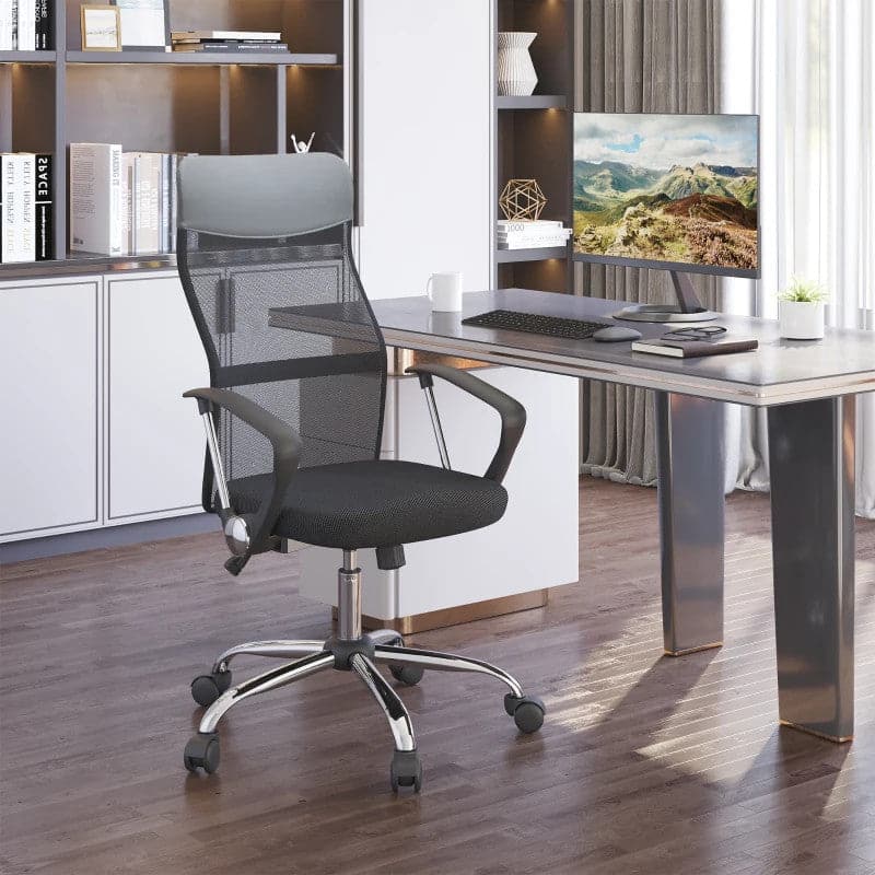 ProperAV Extra Ergonomic Mesh Tilting Height Adjustable Office Chair - maplin.co.uk