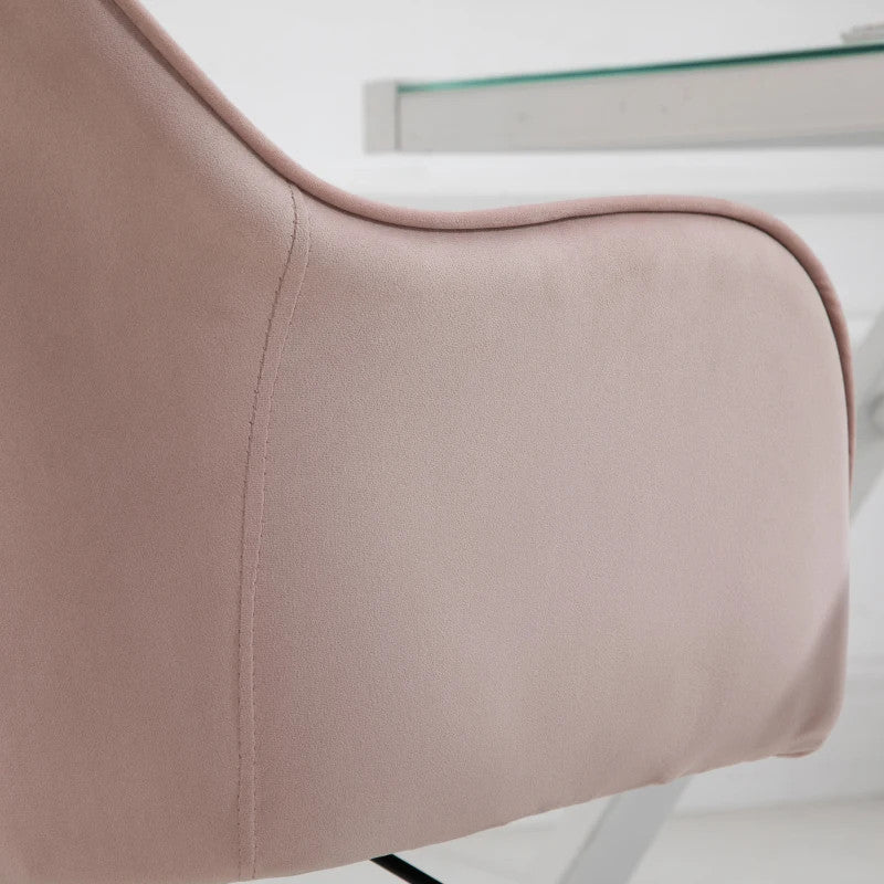 ProperAV Velvet-Feel Adjustable Swivel Office Chair with Massage Lumbar Pillow - maplin.co.uk