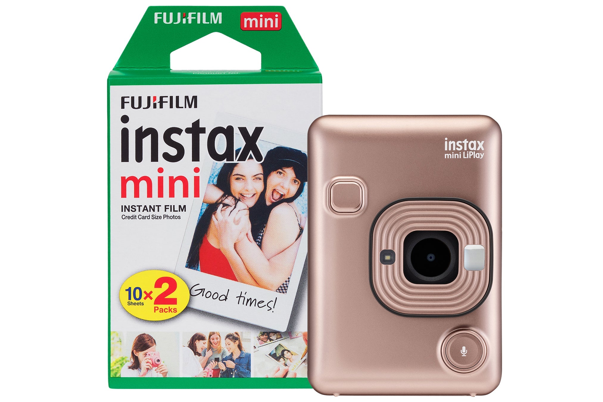 Fujifilm Instax Mini LiPlay Hybrid Instant Camera - Blush Gold - maplin.co.uk