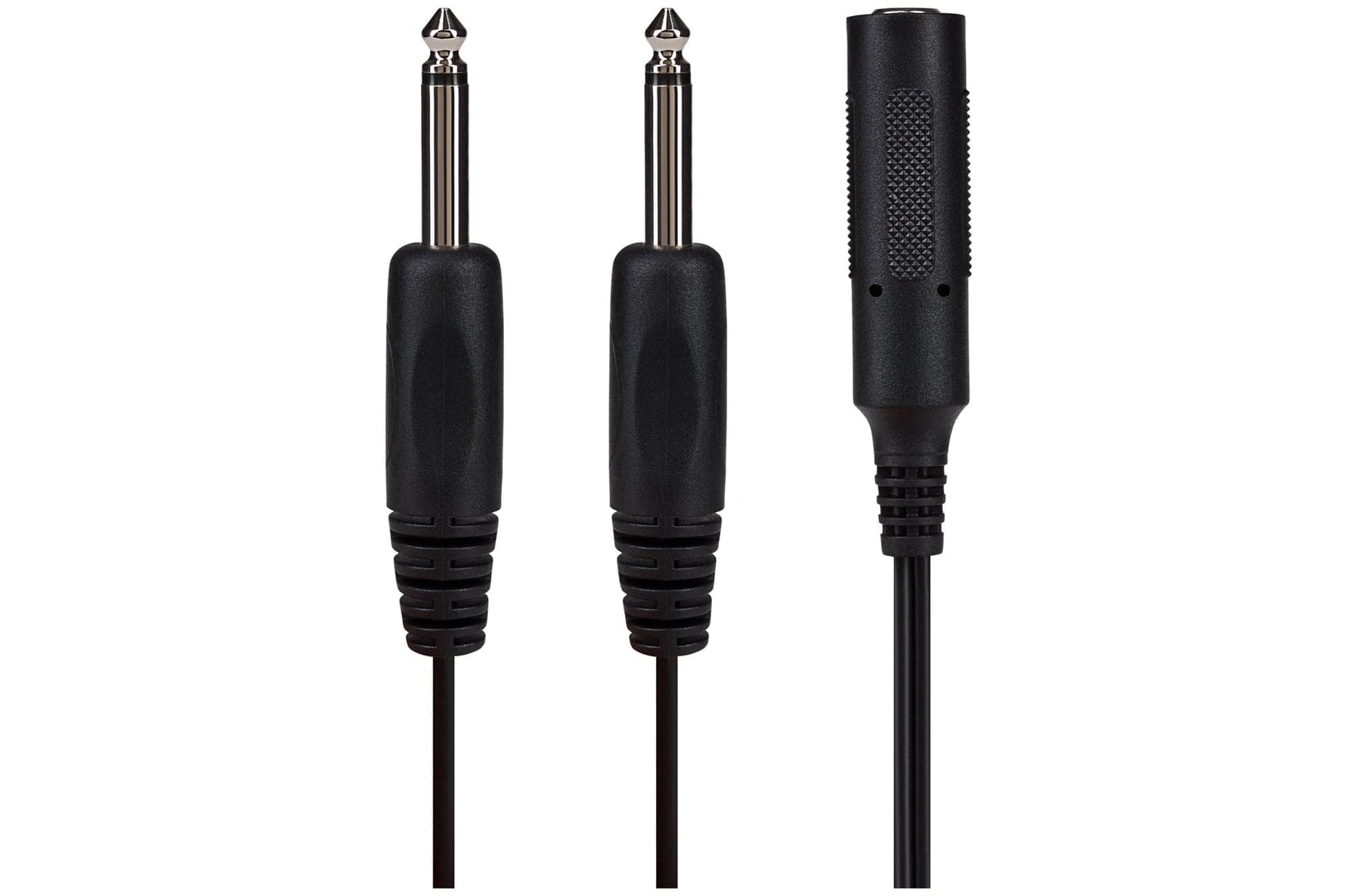 Adapter 6.3 mm jack mono female to RCA male, black plastic body