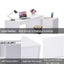 ProperAV Extra Rotating L-Shaped Corner Computer Desk with Storage Shelf Drawer Combo