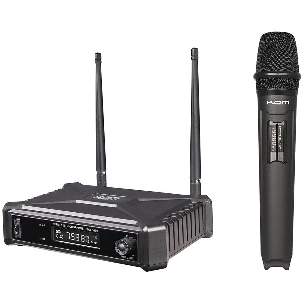 Kam Radiomic UHF Single Fixed-Channel Receiver with Wireless Microphone - Black - maplin.co.uk