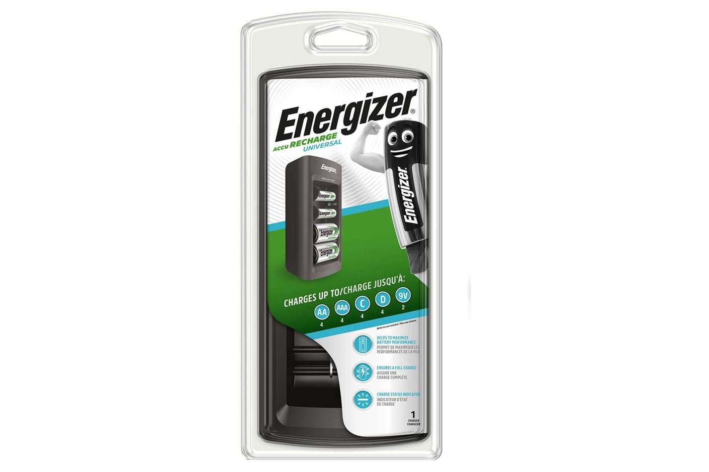 Energizer Universal Charger for AA / AAA / C / D / 9V Rechargeable Batteries - maplin.co.uk