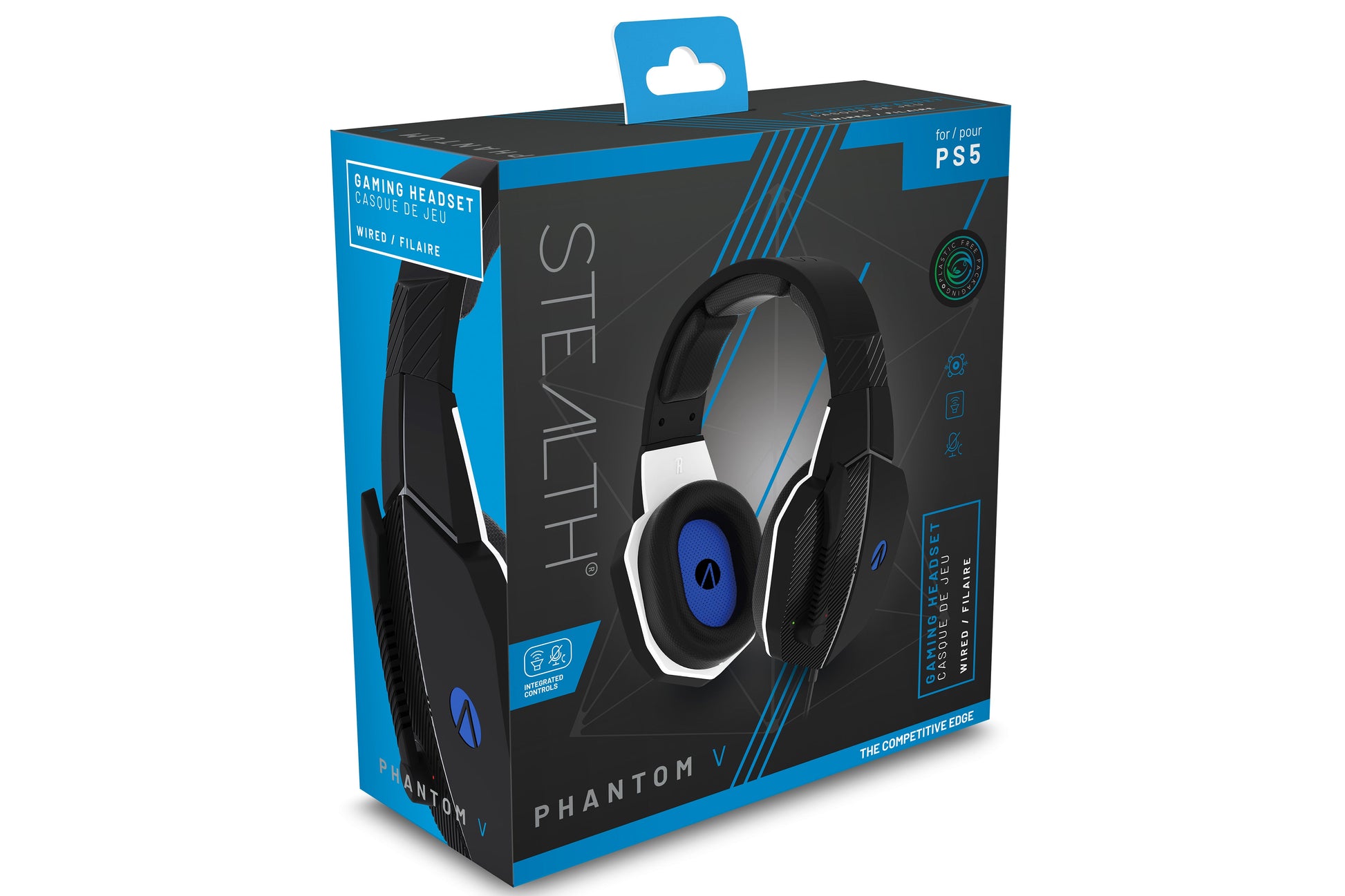Stealth Phantom V Premium Stereo Gaming Headset - Black and Blue - maplin.co.uk