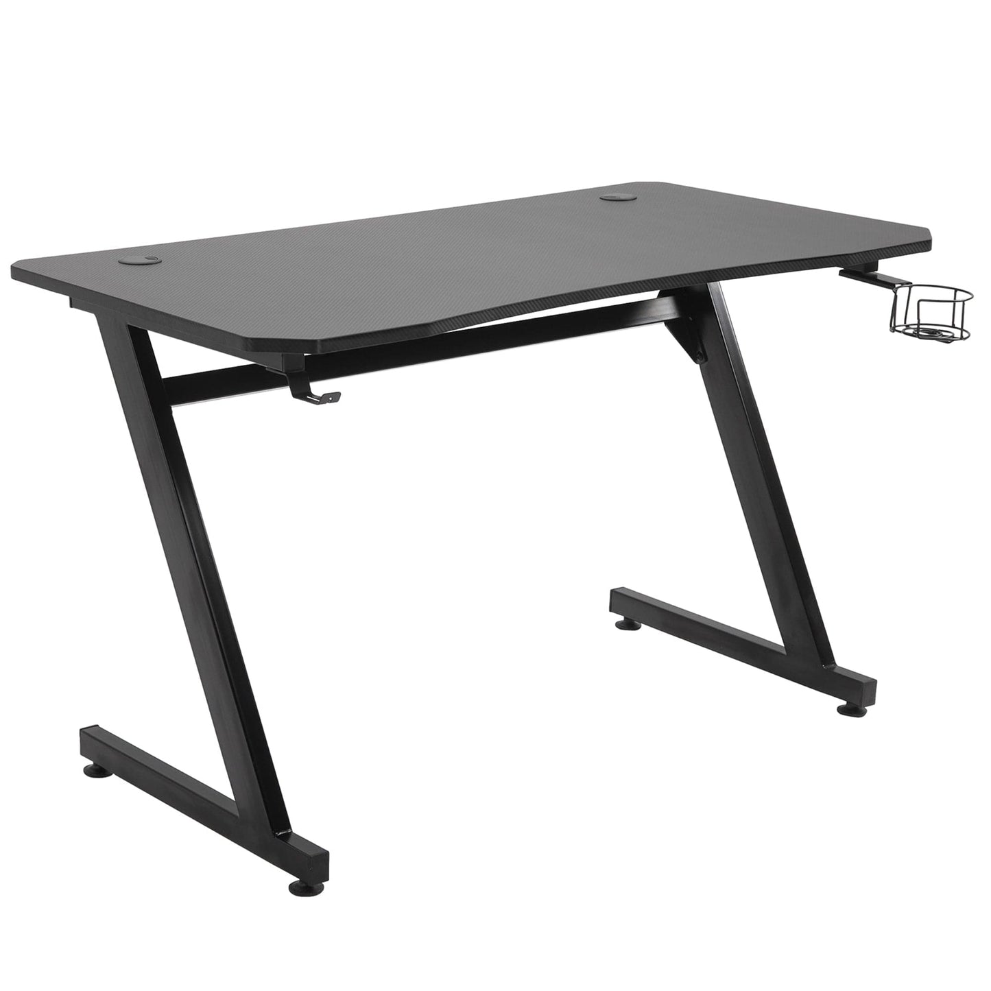 Maplin Plus Steel Frame 74.5 x 120 x 65cm Gaming Desk with Cup / Headphone Holder & Adjustable Feet - maplin.co.uk