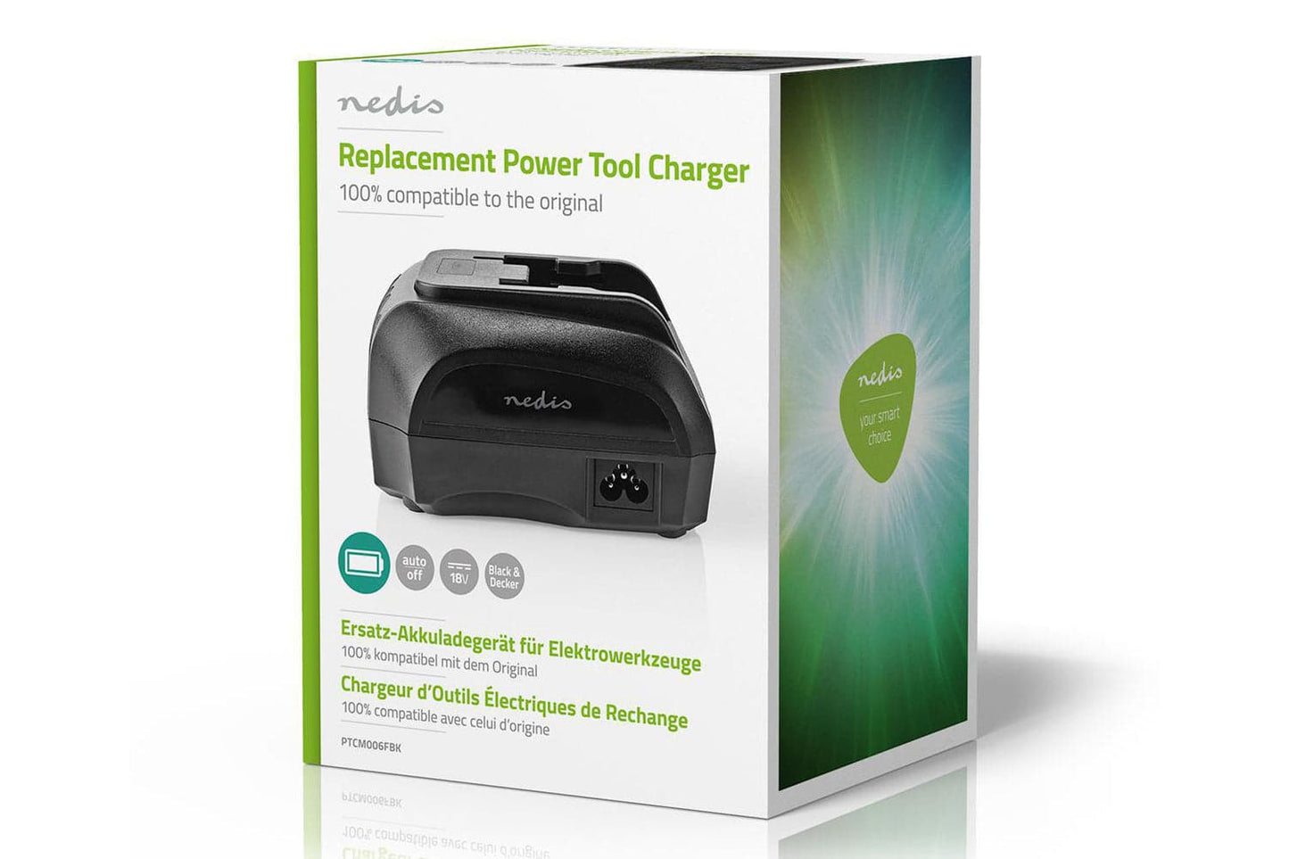 Nedis Powertool LI-ION Battery Charger Compatible Black & Decker