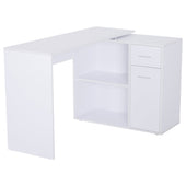 ProperAV Extra Rotating L-Shaped Corner Computer Desk with Storage Shelf Drawer Combo - maplin.co.uk