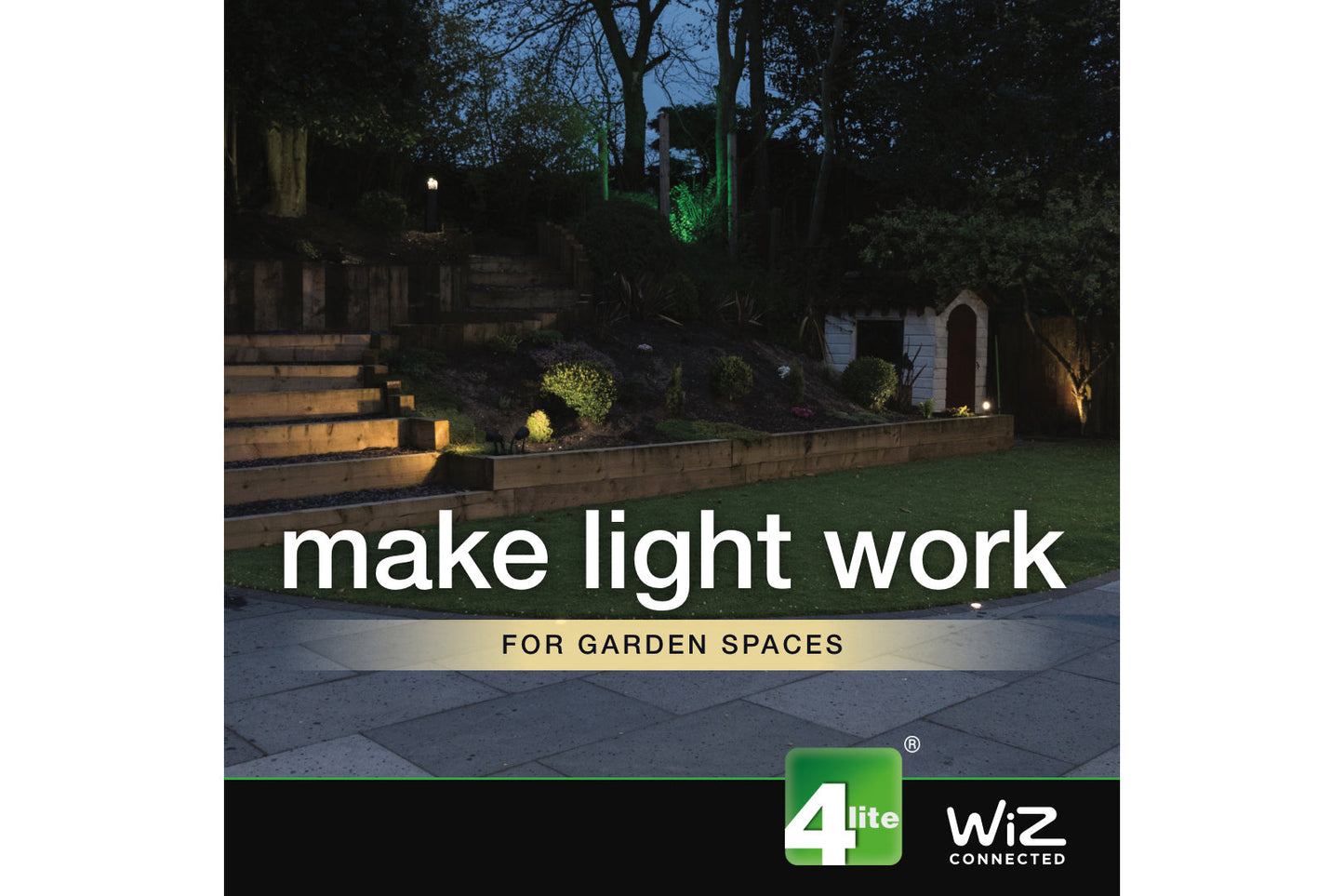 4lite WiZ Connected Outdoor IP65 Multicolour GU10 Smart LED Spike Light - maplin.co.uk