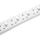 Masterplug 2m 4-Socket 13A Individually Switched Surge Extension Lead - White - maplin.co.uk