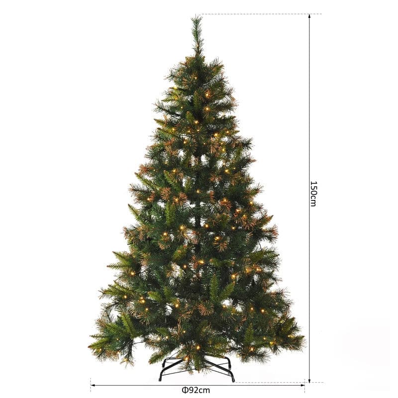 HOMCOM 5ft Pre-Lit LED Artificial Christmas Tree with Metal Stand - maplin.co.uk