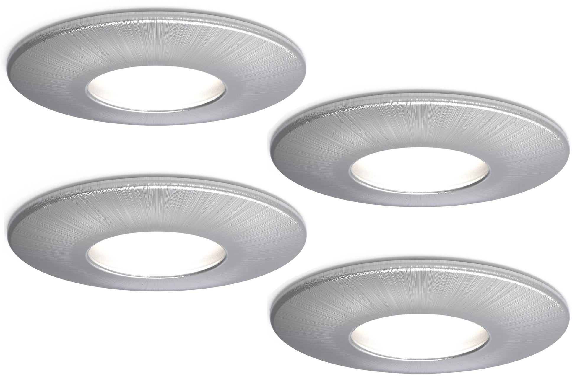 4lite IP20 GU10 Fire-Rated Downlight - Satin Chrome Pack of 4