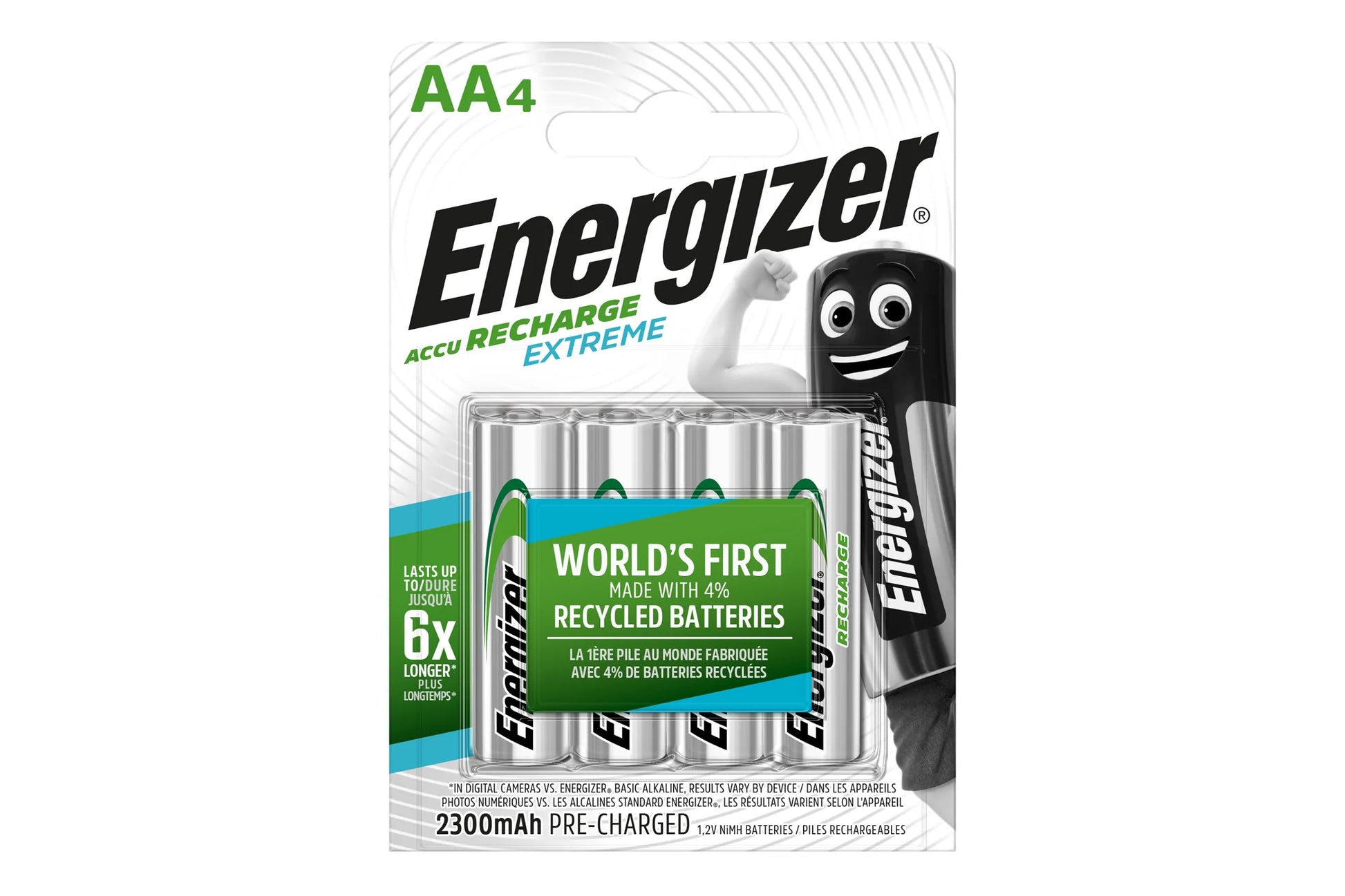 Energizer AA 2300mAh Recharge Extreme NiMH Rechargeable Batteries - Pack of 4 - maplin.co.uk
