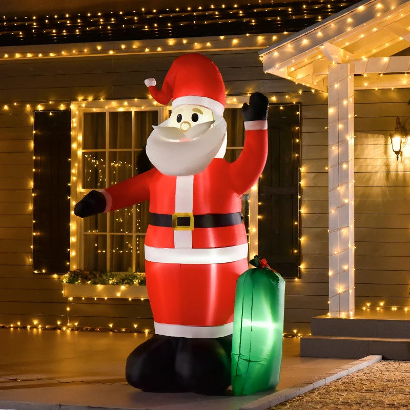 HOMCOM 7.5ft Inflatable LED Christmas Santa Claus Outdoor Decoration - maplin.co.uk