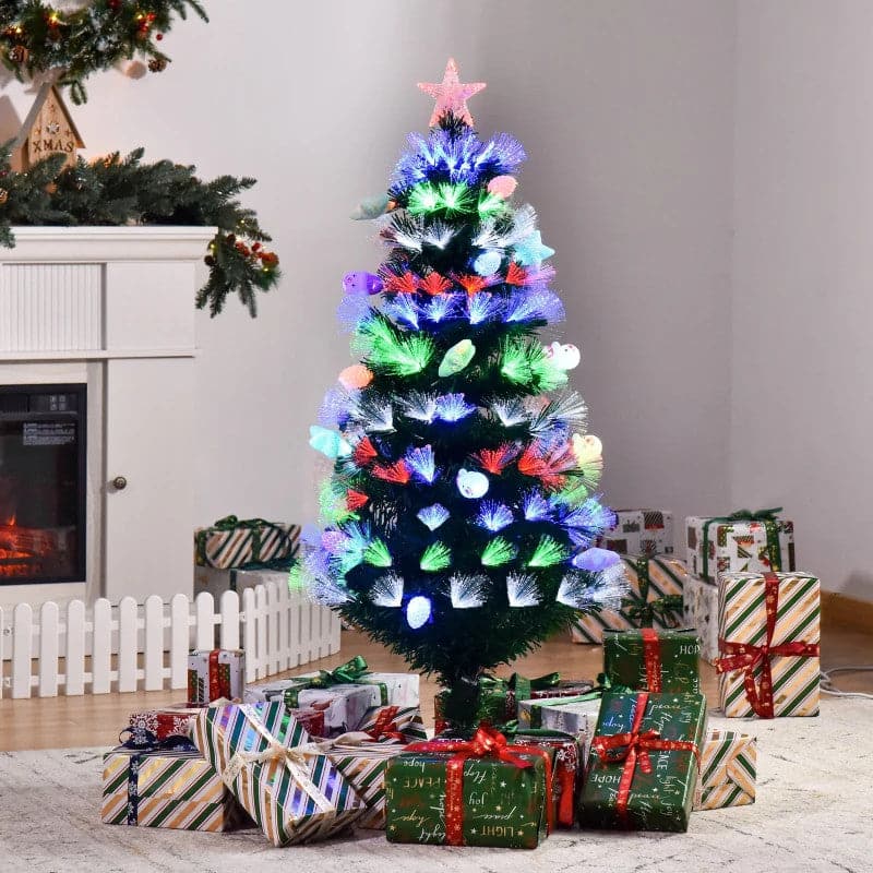 HOMCOM 5ft Pre-Lit Fibre Optic LED Artificial Christmas Tree - maplin.co.uk