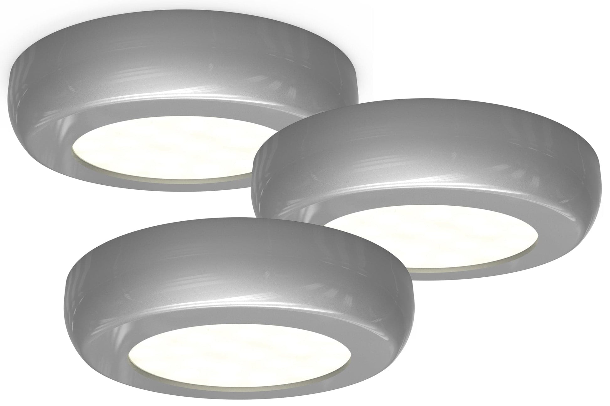 4lite Mains Powered Circle Cabinet LED Light - Silver - maplin.co.uk