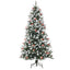 HOMCOM 6ft Snow Dipped Artificial Christmas Tree with Red Berries & White Pinecones - maplin.co.uk