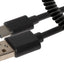 Maplin USB-A to Micro USB-B Coiled Curly Cable - Black, Extends to 1m - maplin.co.uk