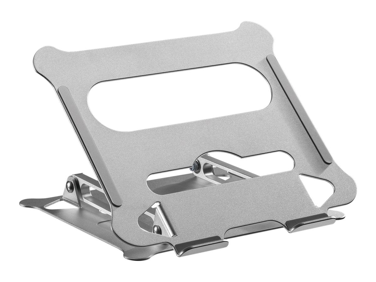 ProperAV Aluminium Construction Fully Adjustable Laptop or Tablet Stand - Silver - maplin.co.uk