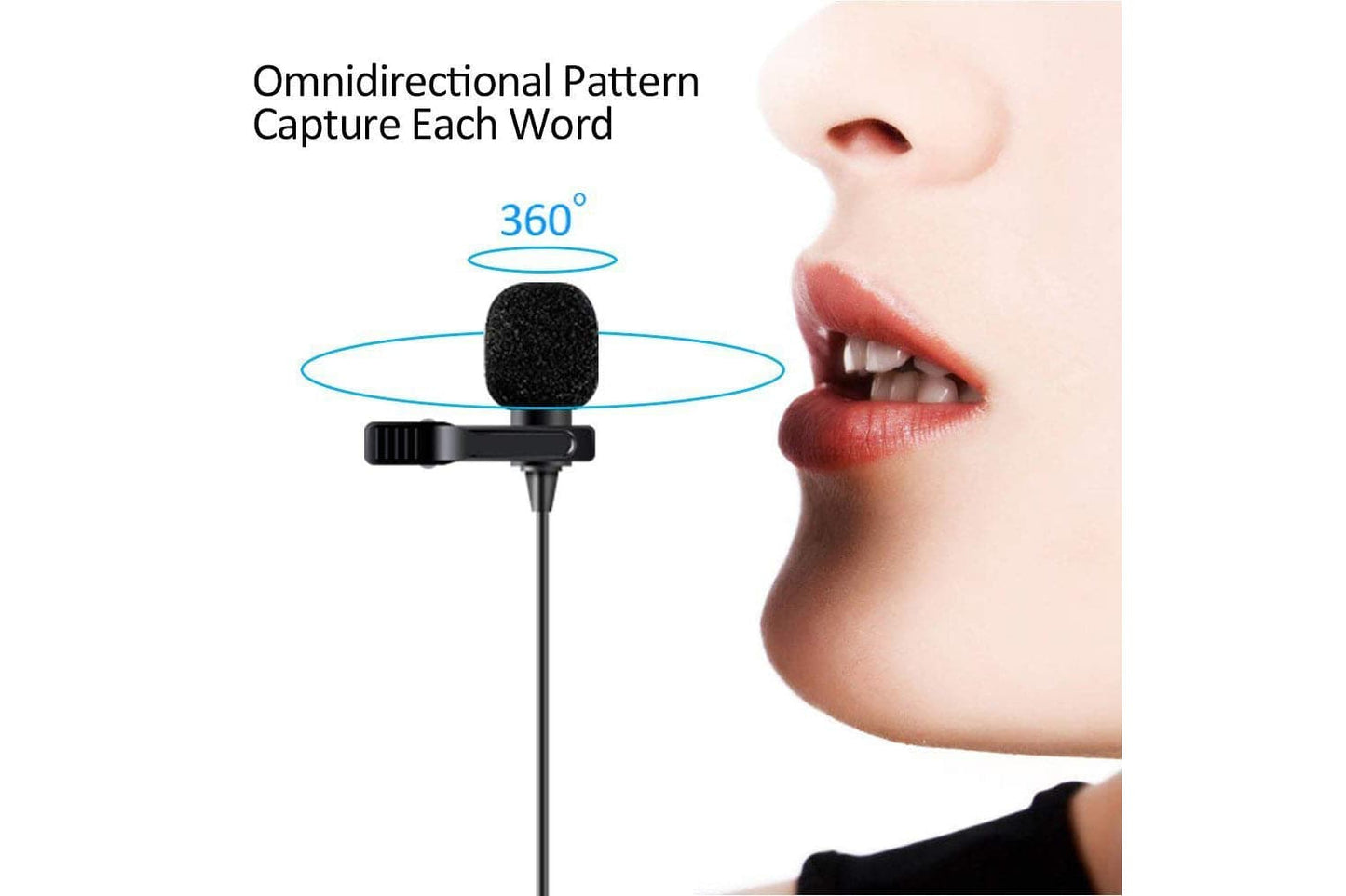 Maono Electret Condenser Omnidirectional Lavalier Microphone with 6m Cable - maplin.co.uk