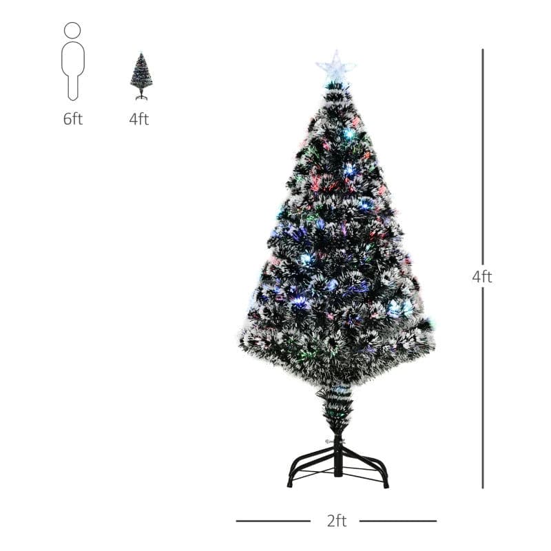 HOMCOM 4ft 120cm Pre-Lit Multicolour LED Artificial Christmas Tree - maplin.co.uk