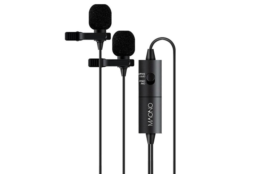 Maono Dual 3.5mm Electret Condenser Omnidirectional Lavalier Microphone - maplin.co.uk