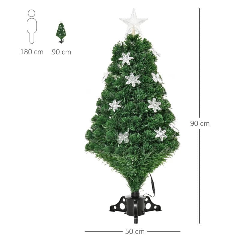 HOMCOM 3ft Pre-Lit Fibre Optic LED Artificial Christmas Tree - maplin.co.uk