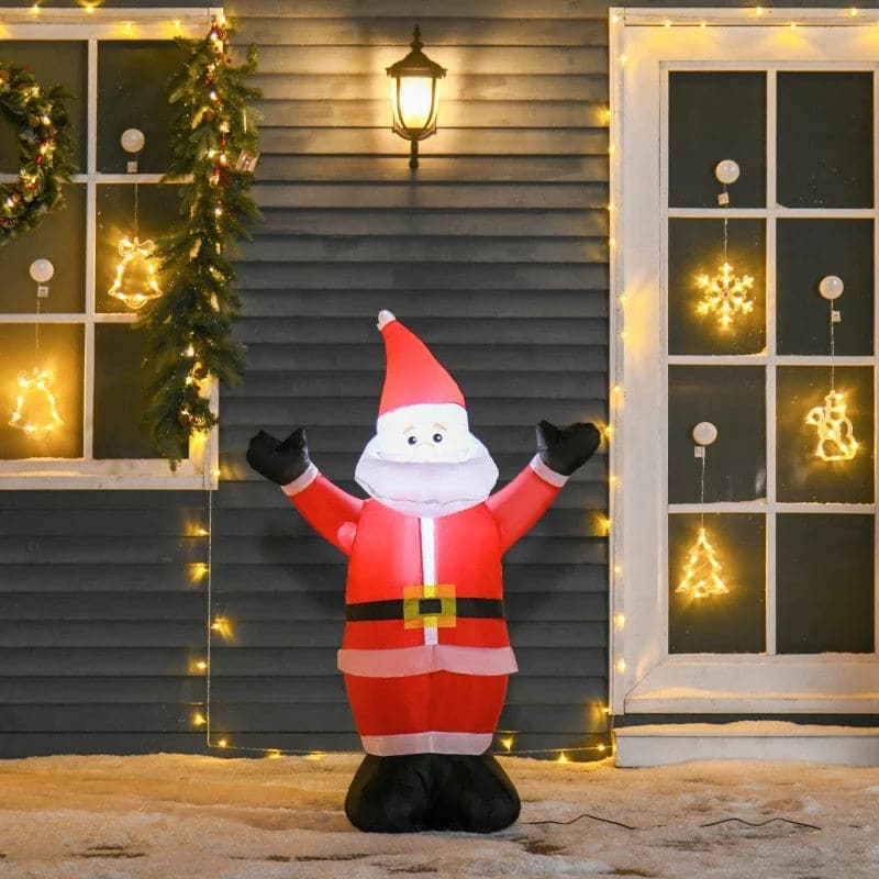 HOMCOM 4ft Inflatable LED Christmas Santa Claus Outdoor Decoration - maplin.co.uk