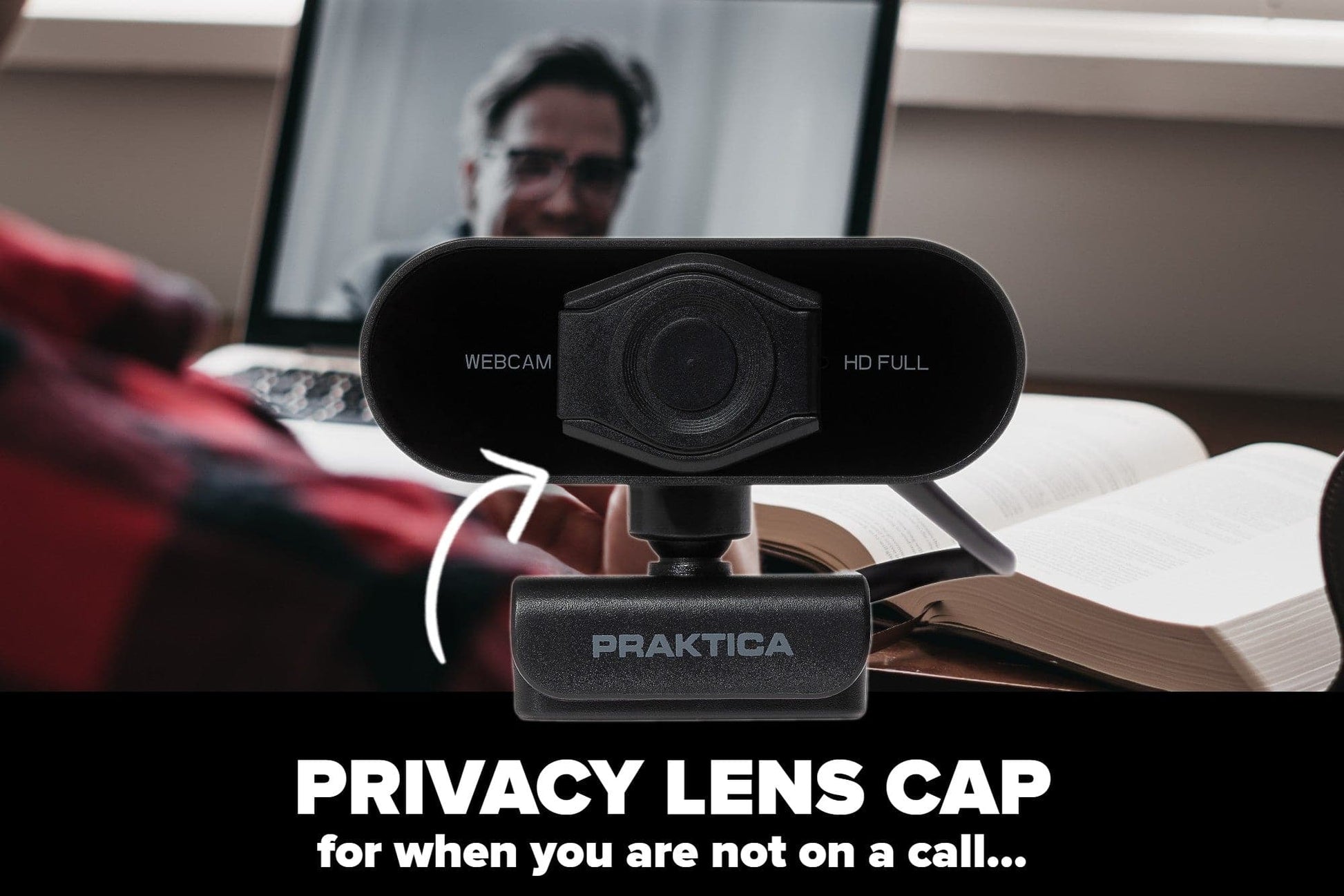 PRAKTICA Full HD 1080p Auto-Focus USB-A Webcam with Built-in Microphone & Tripod Mount