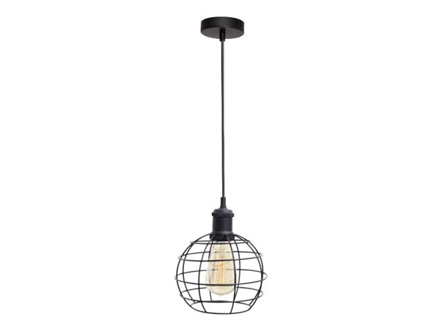 4lite WiZ Connected Decorative Bird Cage Lighting Pendant with ST64 Amber Coated Filament LED Smart Bulb - Black - maplin.co.uk