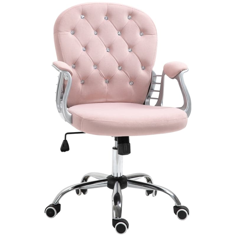 ProperAV Extra Ergonomic 360° Swivel Diamond Tufted Padded Base Office Chair with 5 Castor Wheels - maplin.co.uk