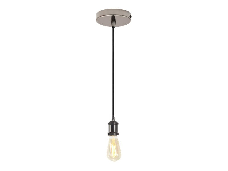 4lite WiZ Connected Decorative Single Lighting Pendant with ST64 Amber Coated Filament LED Smart Bulb - Blackened Silver - maplin.co.uk