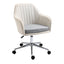 ProperAV Extra Leisure Linen Fabric Swivel Scallop Shape Office Chair with Wheels - Beige - maplin.co.uk