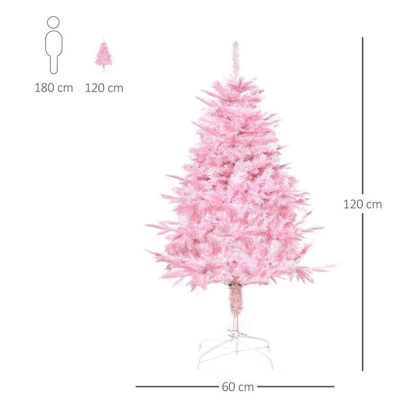 HOMCOM 4ft Pink Artificial Christmas Tree - maplin.co.uk