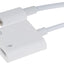 Maplin Lightning to Dual Lightning Audio & Charging Port Adapter - White, 10cm