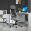 ProperAV Linen-Feel Mesh Fabric High Back Swivel Office Chair - Grey - maplin.co.uk