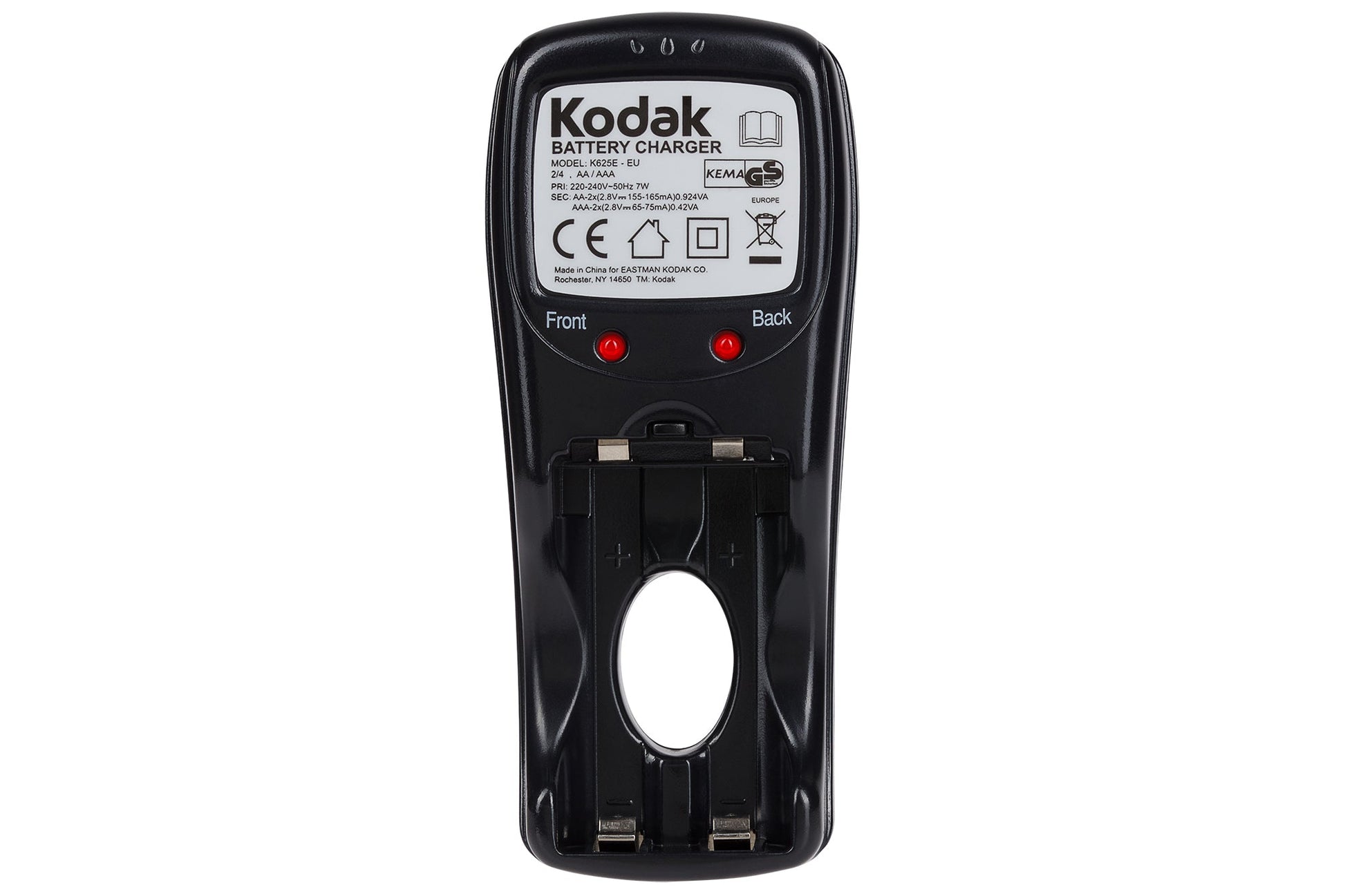 Kodak K625E-EU European Plug AA/AAA Battery Charger - Black - maplin.co.uk