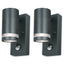 4lite Marinus GU10 Single Direction Outdoor Wall Light with PIR - Anthracite Pack of 2
