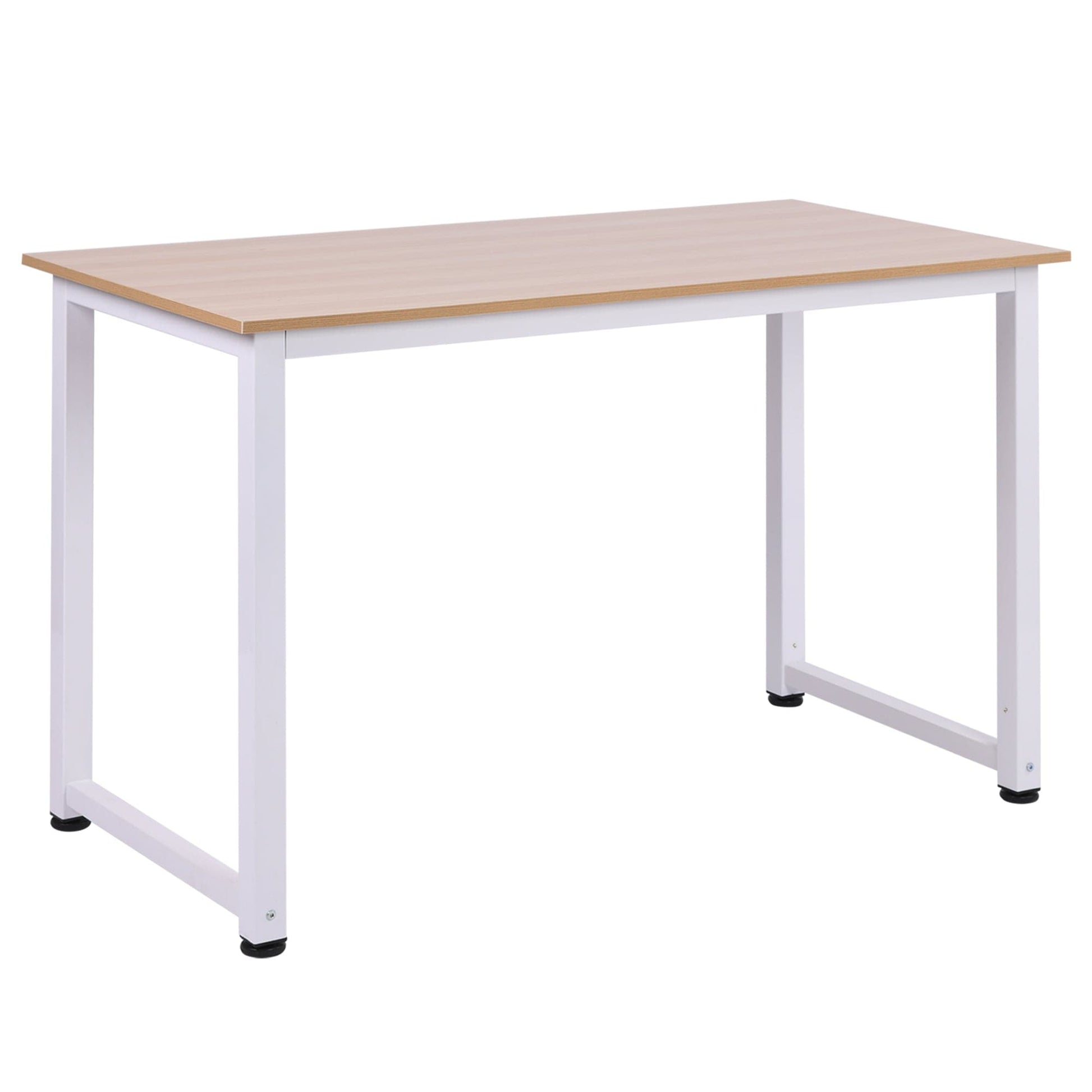ProperAV Extra MDF Computer Desk with Metal Frame White & Oak