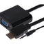 Nikkai HDMI Male to VGA Female / 3.5mm Audio Port Adapter - Black, 10cm - maplin.co.uk