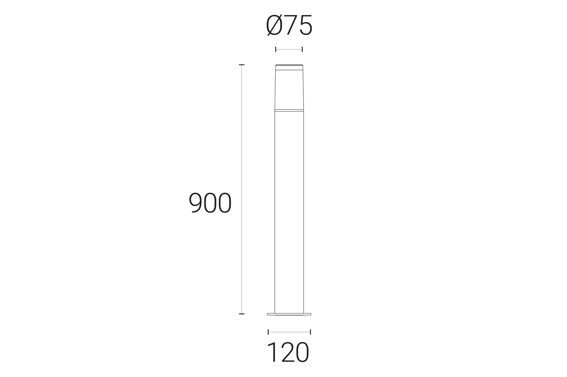 4lite Die-Cast Aluminium LED Bollard - 900mm, Graphite - maplin.co.uk